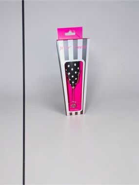 Betsey Johnson Electric Milk Frother Black White Polka Dot NEW